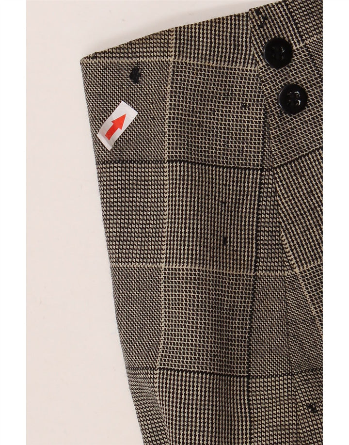 Giacca blazer da donna a 1 bottone corto Jaeger UK 10 piccolo cotone a quadri grigio