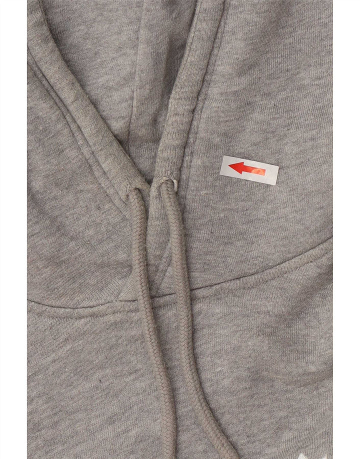 Felpa con cappuccio da uomo Adidas in cotone grigio medio