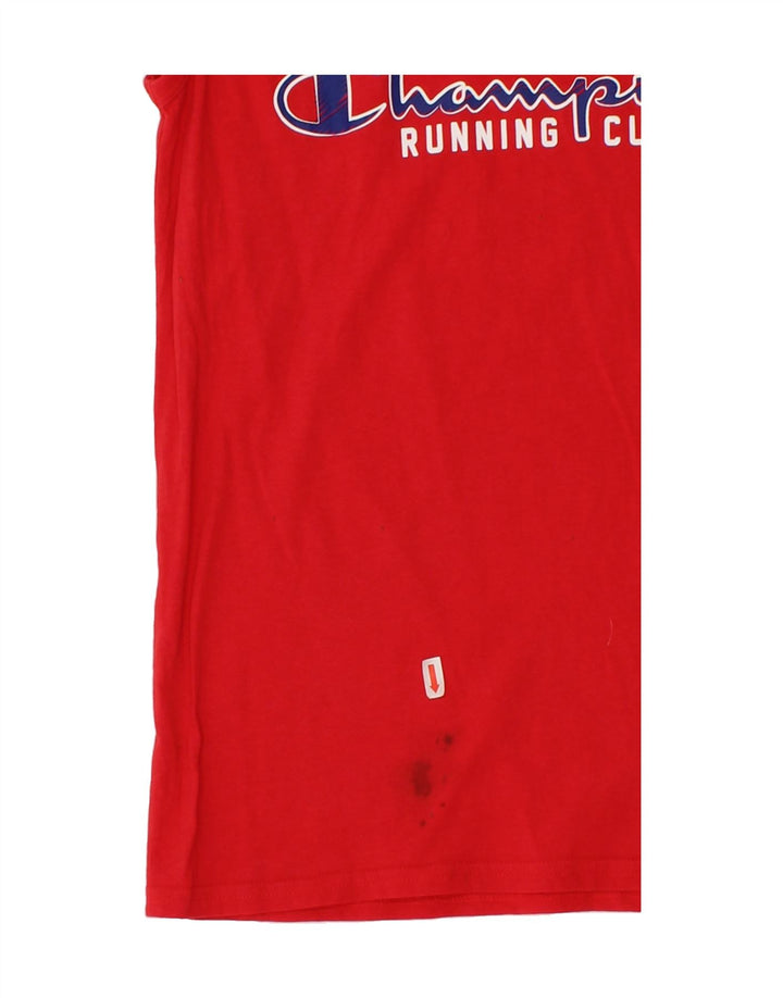 CHAMPION Boys Graphic Vest Top 11-12 Years Large Red Cotton Vintage Champion and Second-Hand Champion from Messina Hembry 