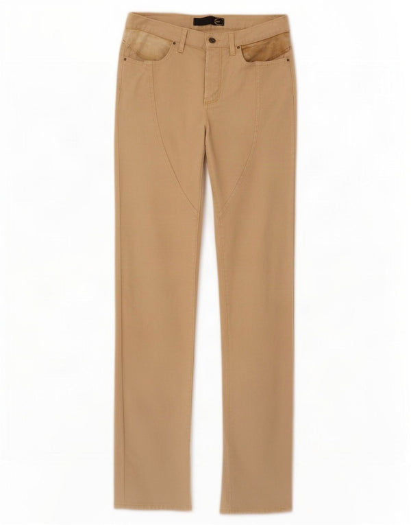 Pantaloni casual dritti da donna Just Cavalli IT 44 medio W30 L35 Beige