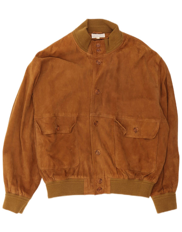 Giubbotto bomber in pelle scamosciata da uomo Living World UK 42 XL Beige