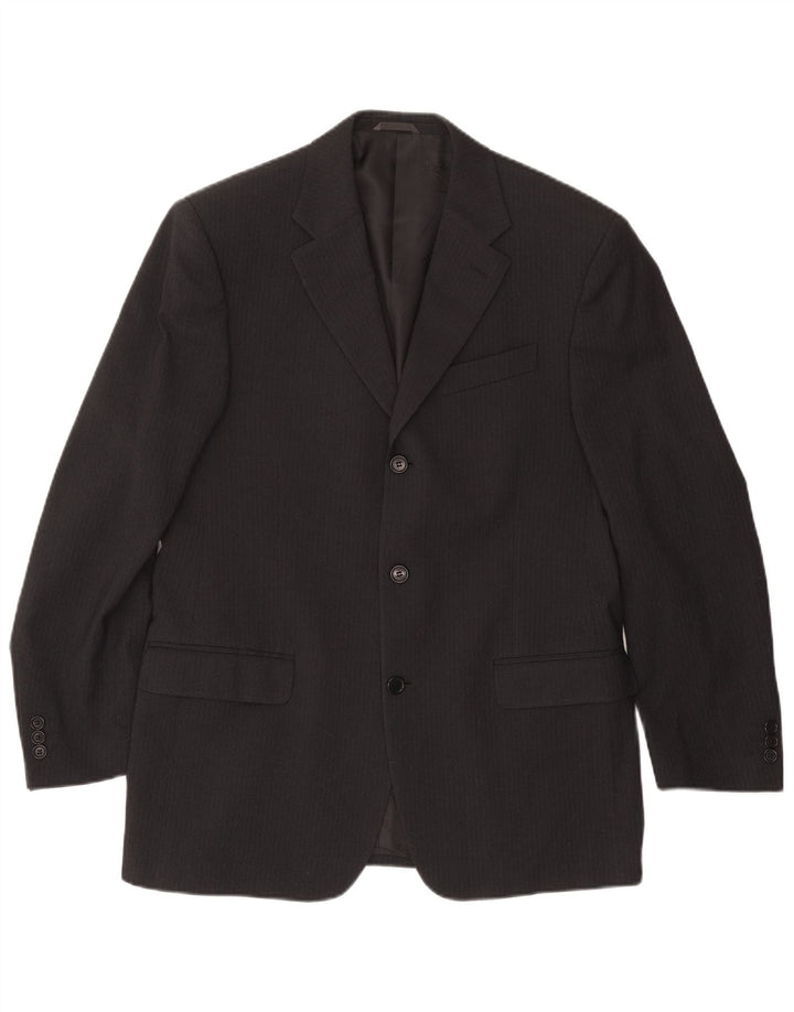 GIANFRANCO FERRE Giacca blazer da uomo a 3 bottoni UK 38 gessato medio nero