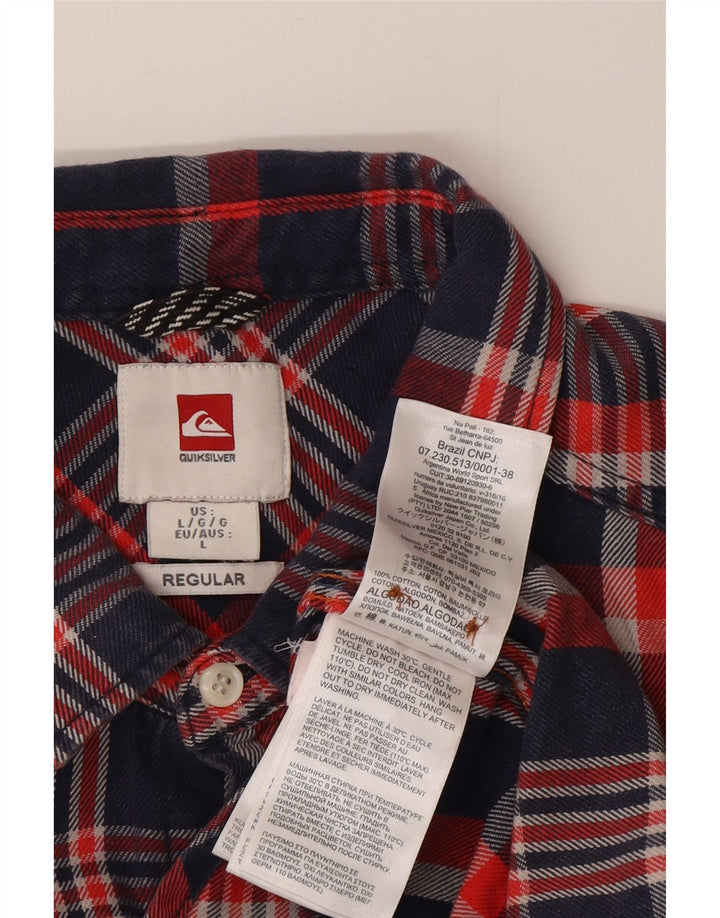 Camicia Quiksilver da uomo in flanella vestibilità regolare, cotone a quadri rossi grandi