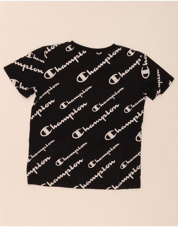 T-shirt grafica Champion da bambino, 7-8 anni, piccola, in cotone nero