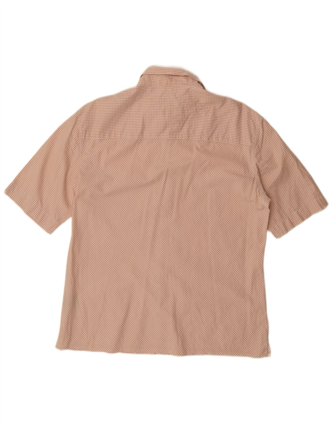 FRENCH CONNECTION Camicia a maniche corte da uomo grande in cotone a quadretti beige
