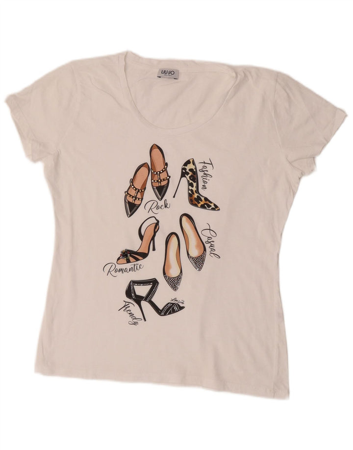 T-shirt grafica da donna Liu Jo Top UK 14 Medium White
