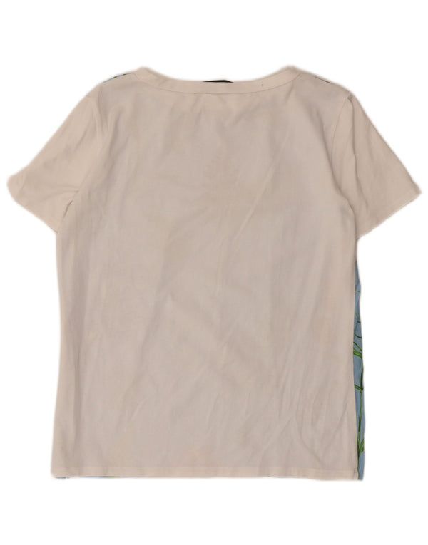 Max Mara T-shirt da weekend da donna Top UK 12 Blu medio floreale