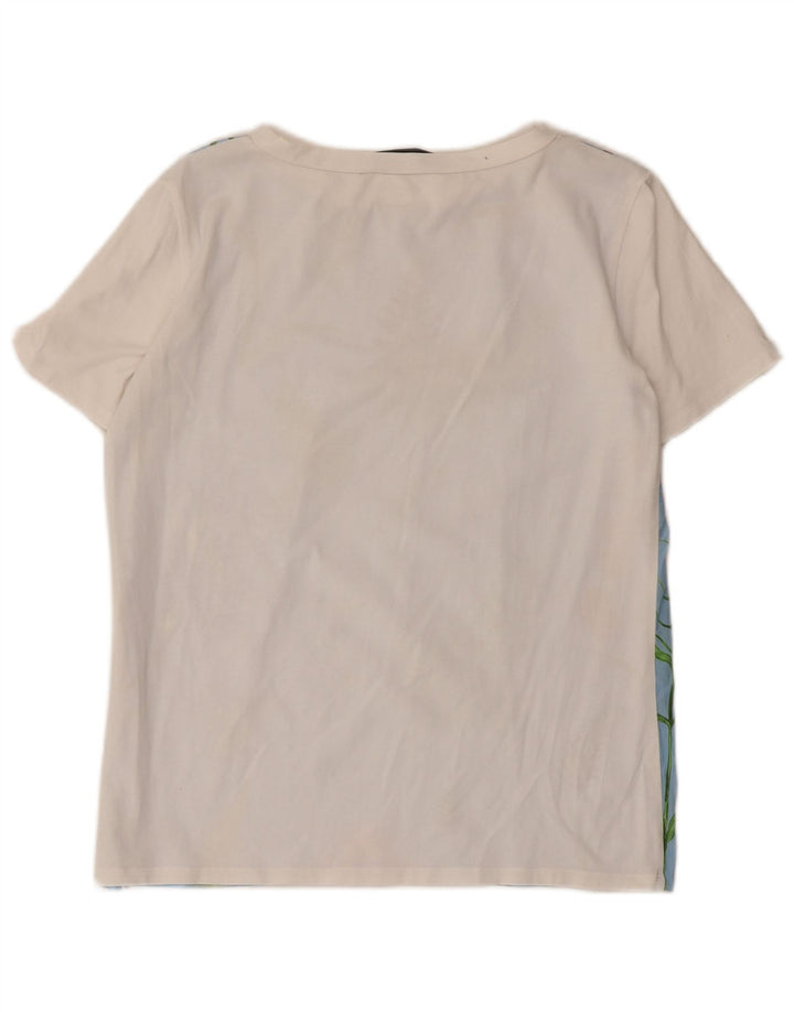 Max Mara T-shirt da weekend da donna Top UK 12 Blu medio floreale