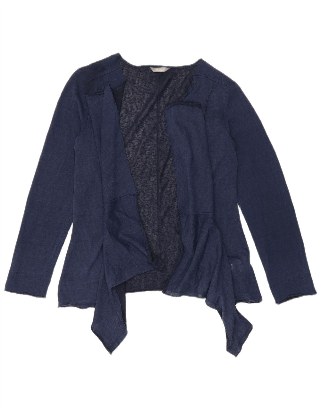 Maglione cardigan da donna Marks & Spencer UK 10 piccolo poliestere blu navy