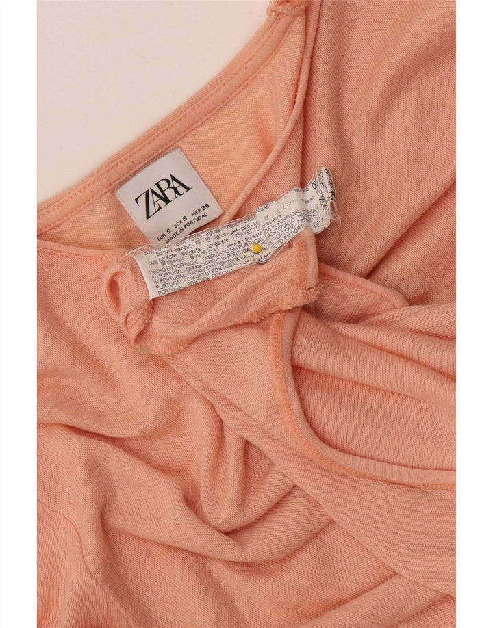 T-shirt Zara da uomo Top Small in cotone rosa
