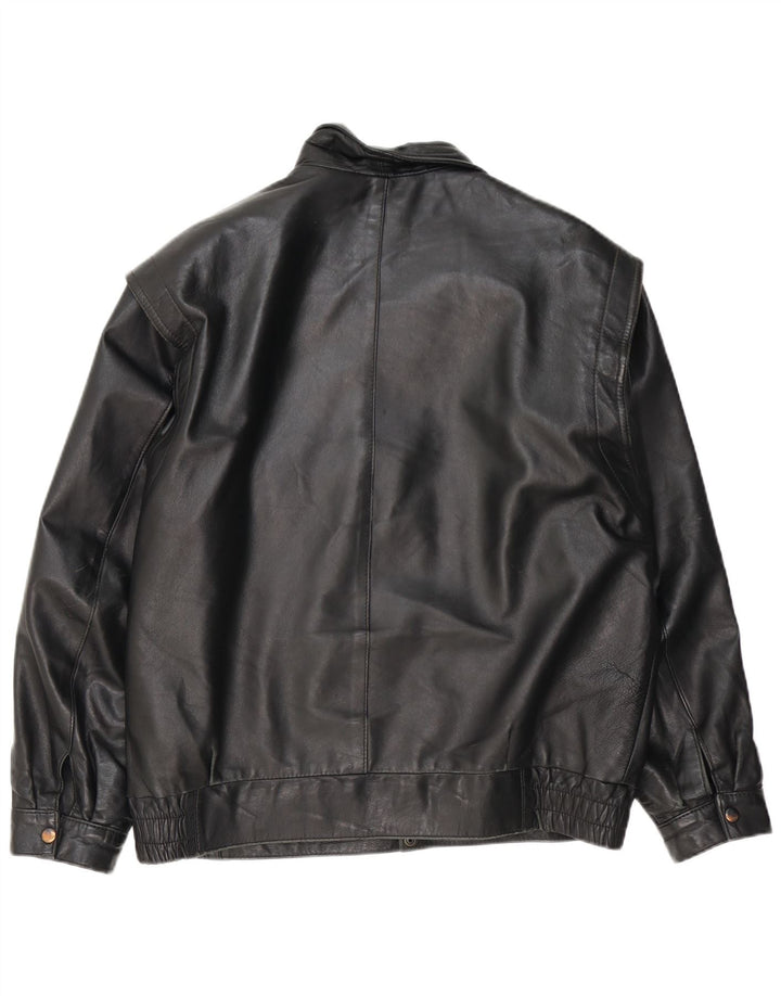 Giacca in pelle da uomo VINTAGE UK 40 grande in pelle nera
