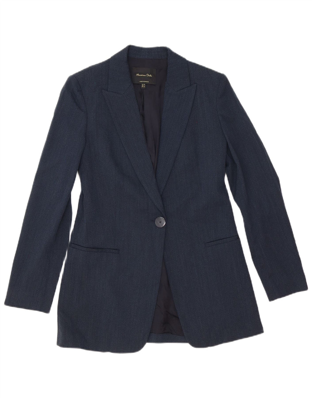 Giacca blazer da donna a 1 bottone Massimo Dutti EU 36 XS viscosa blu navy