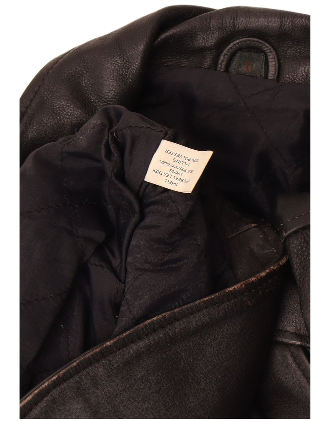 Giacca da motociclista in pelle da uomo vintage UK 36 piccola pelle nera