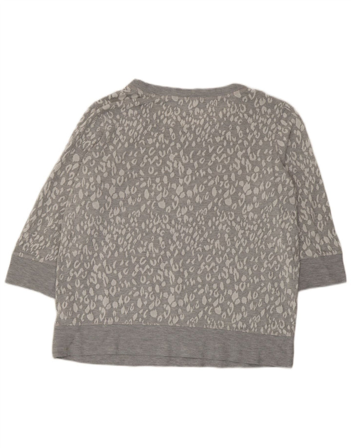 Felpa da donna Marks & Spencer UK 16 grande stampa animalier grigia
