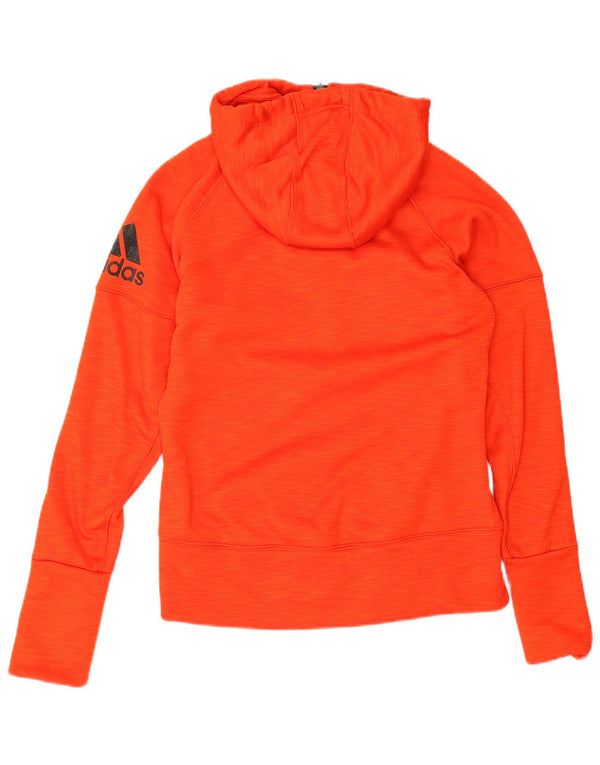 Maglione con cappuccio e zip da donna Adidas UK 8/10 Piccolo poliestere rosso