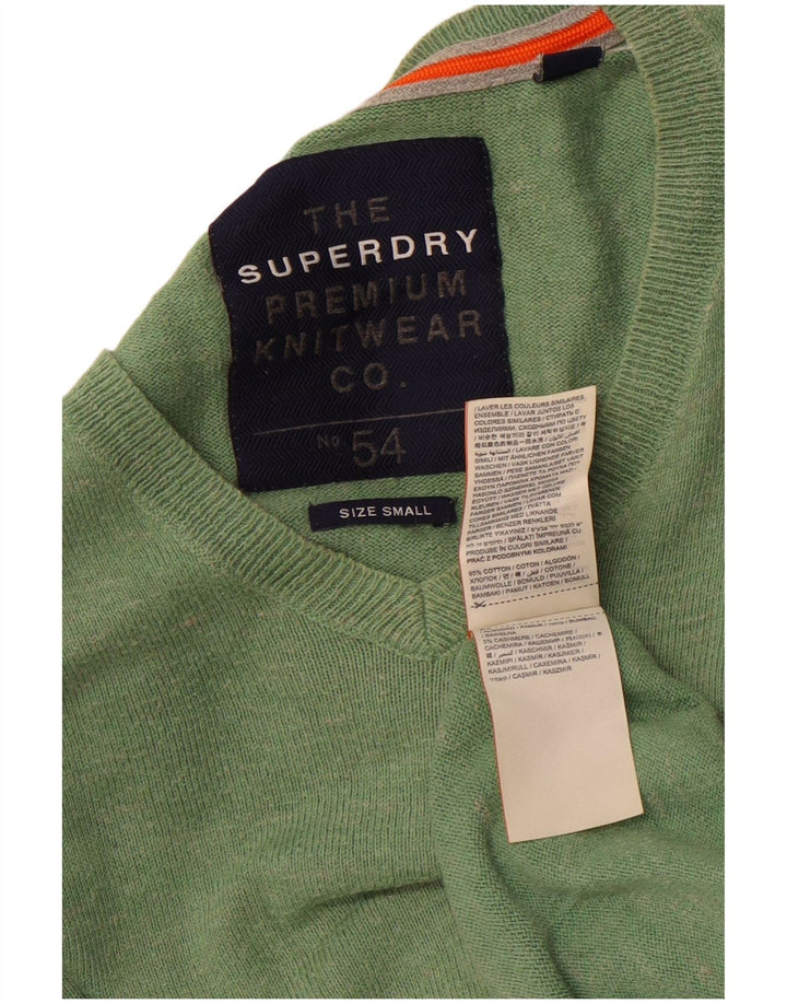 Maglione da uomo con scollo a V Superdry piccolo in cotone verde