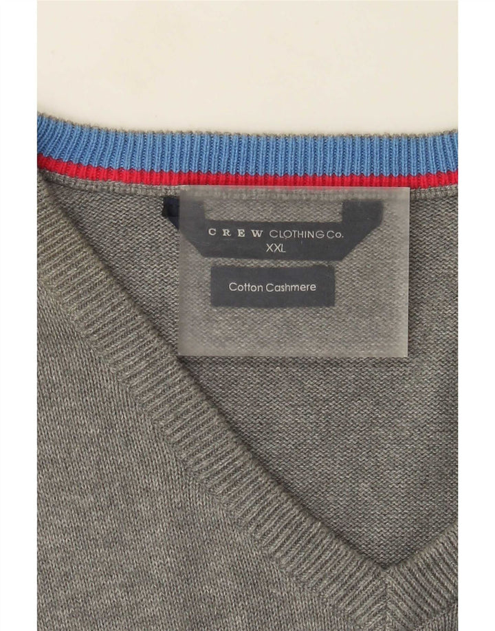 Maglione maglione con scollo a V da uomo J. Crew 2XL cotone grigio