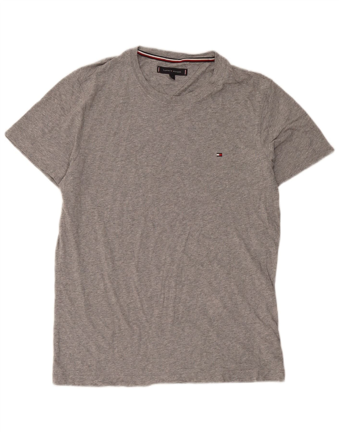 T-shirt da uomo Tommy Hilfiger Top in cotone grigio medio