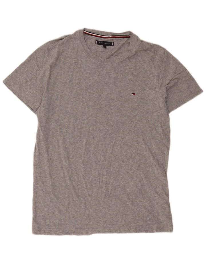 T-shirt da uomo Tommy Hilfiger Top in cotone grigio medio