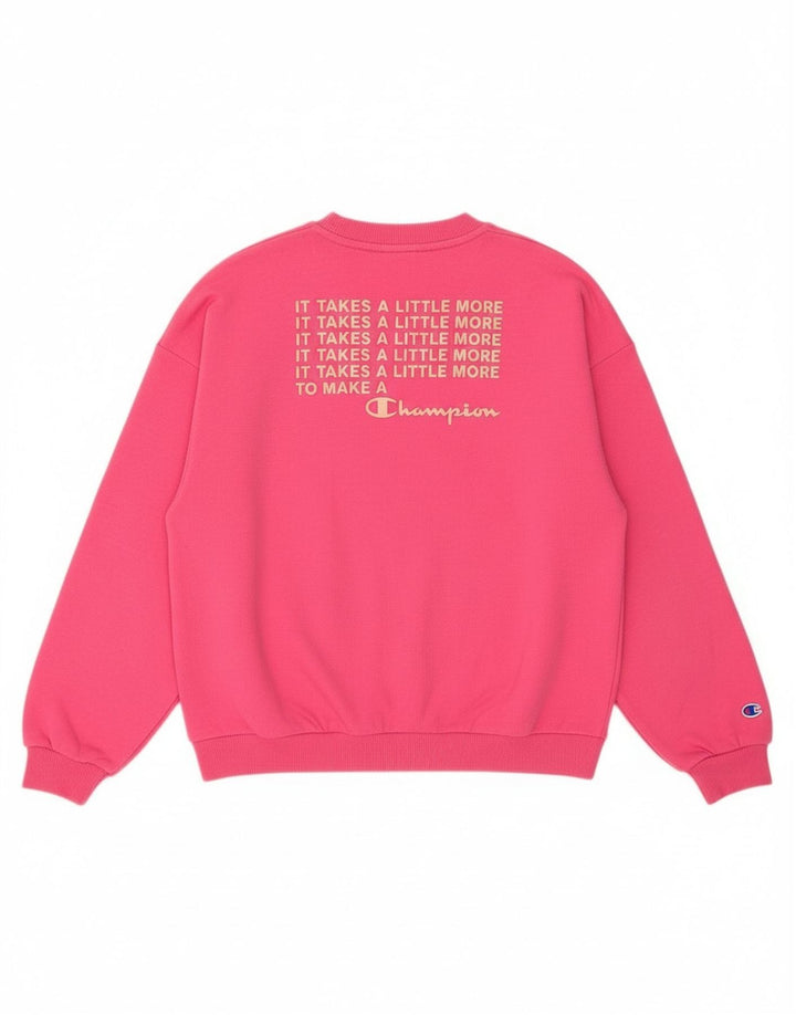 Felpa grafica per ragazze Champion, maglione, 9-10 anni, cotone rosa medio