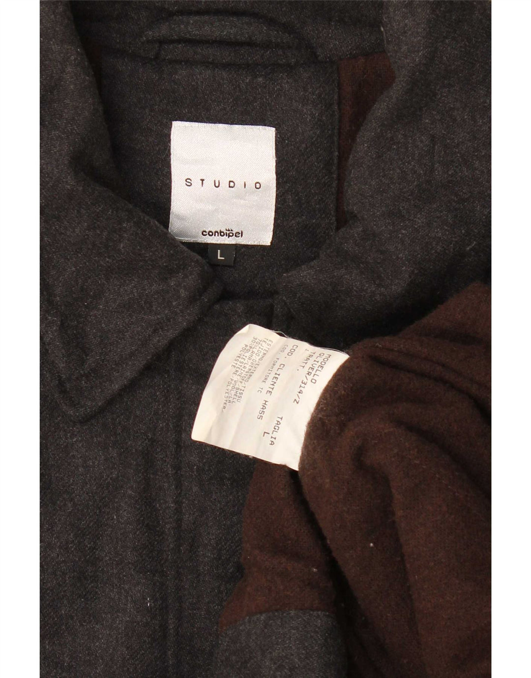 Cappotto da uomo Conbipel Studio UK 40 Large Grey Wool