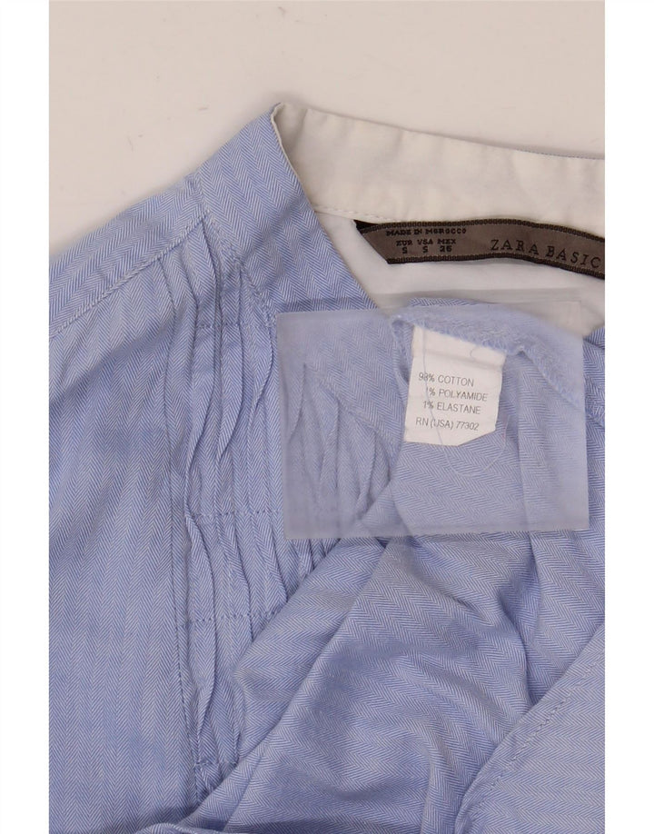 Maglia pullover da donna Zara UK 10 piccola in cotone a spina di pesce blu