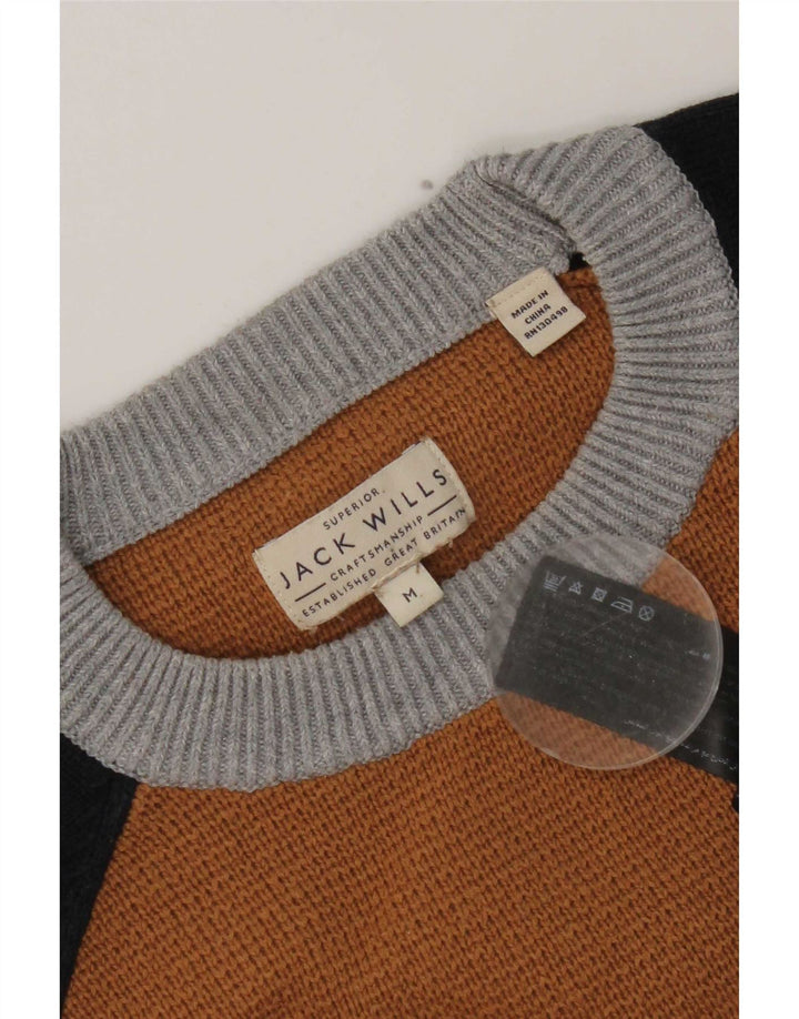 Maglione girocollo da uomo Jack Wills color block marrone medio