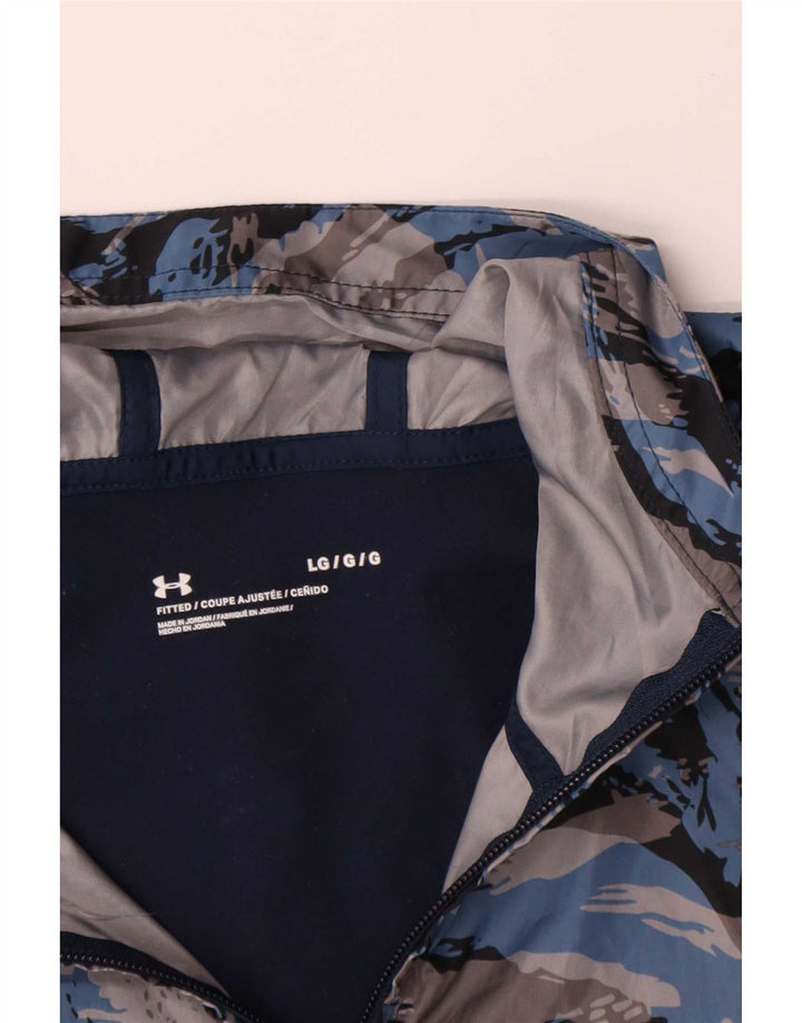 Under Armour Uomo Pullover con cappuccio Tuta da ginnastica Top Large Blu Navy Camouflage