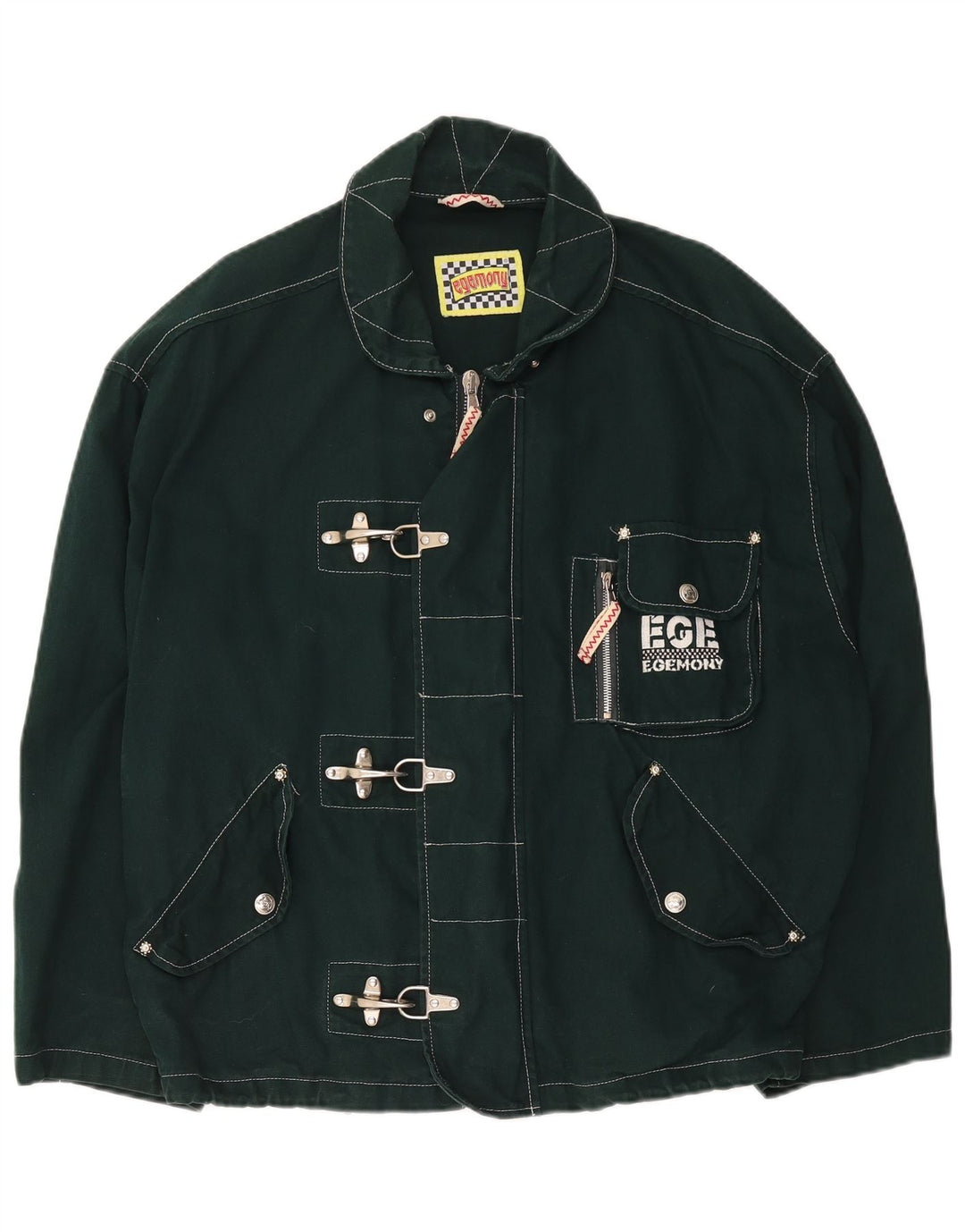 Giacca utility grafica da uomo Egemony UK 42 XL poliestere verde