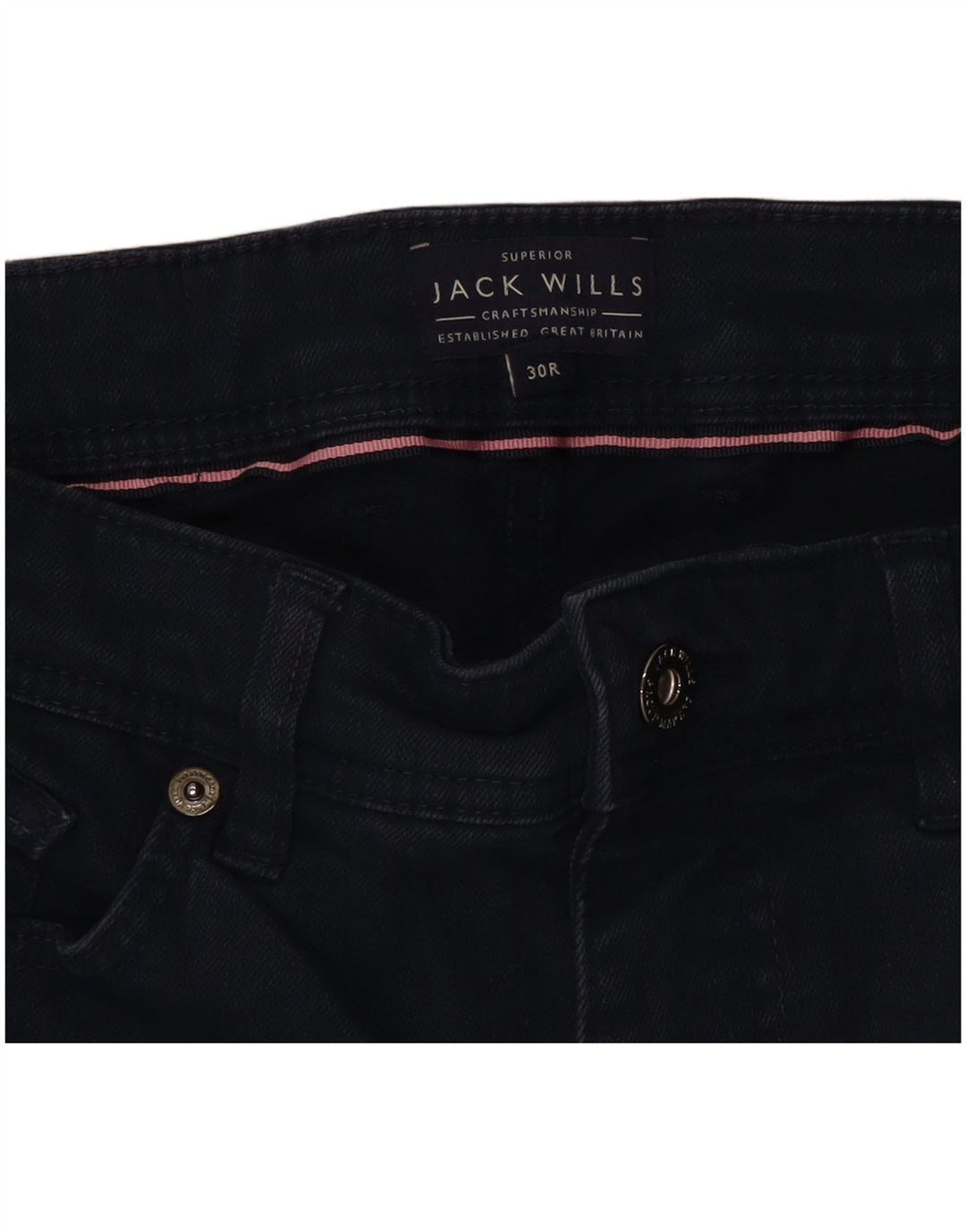 Pantaloncini di jeans slim fit da donna Jack Wills W30 cotone blu navy medio