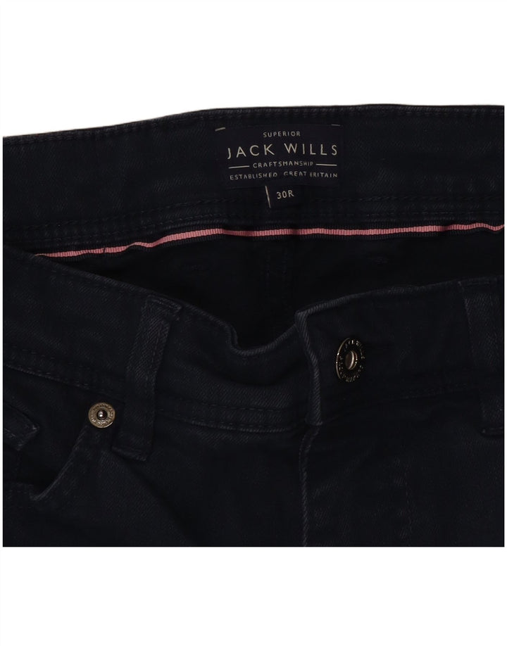 Pantaloncini di jeans slim fit da donna Jack Wills W30 cotone blu navy medio