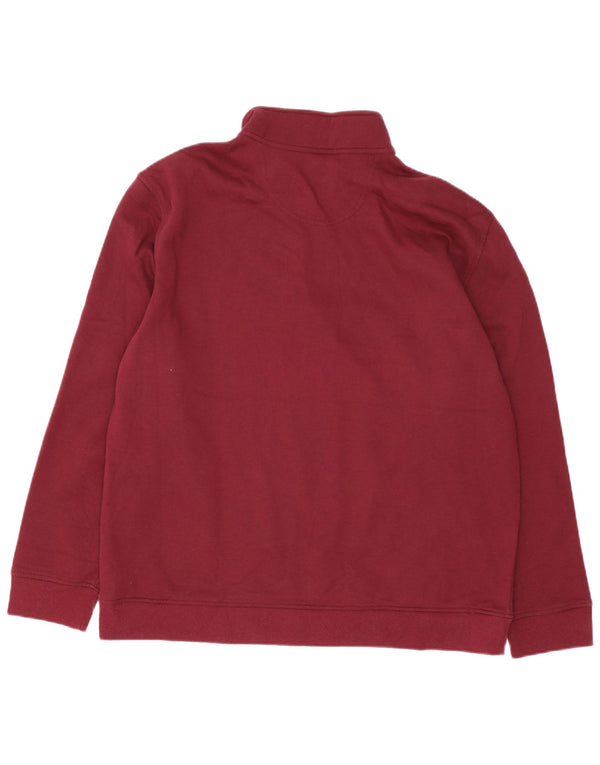 Felpa da uomo con collo con zip IZOD, maglione XL, poliestere bordeaux