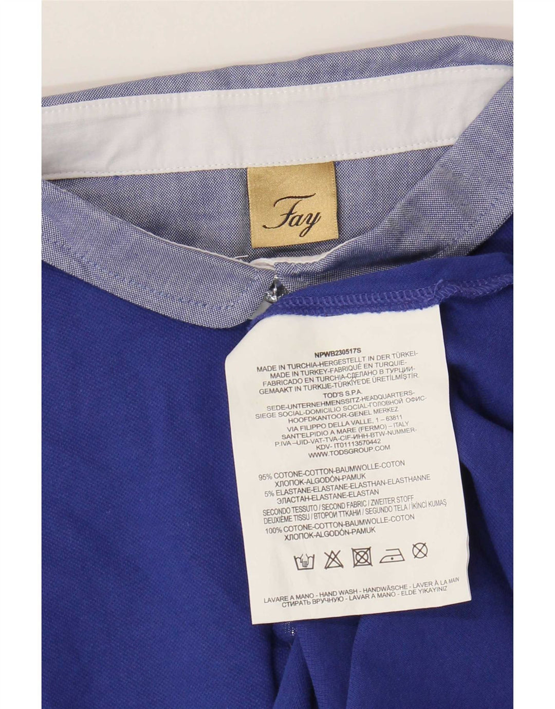 Polo da donna Fay UK 14 grande cotone blu