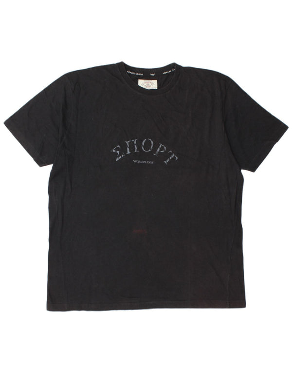 T-shirt grafica da uomo Armani Jeans Top XL in cotone nero