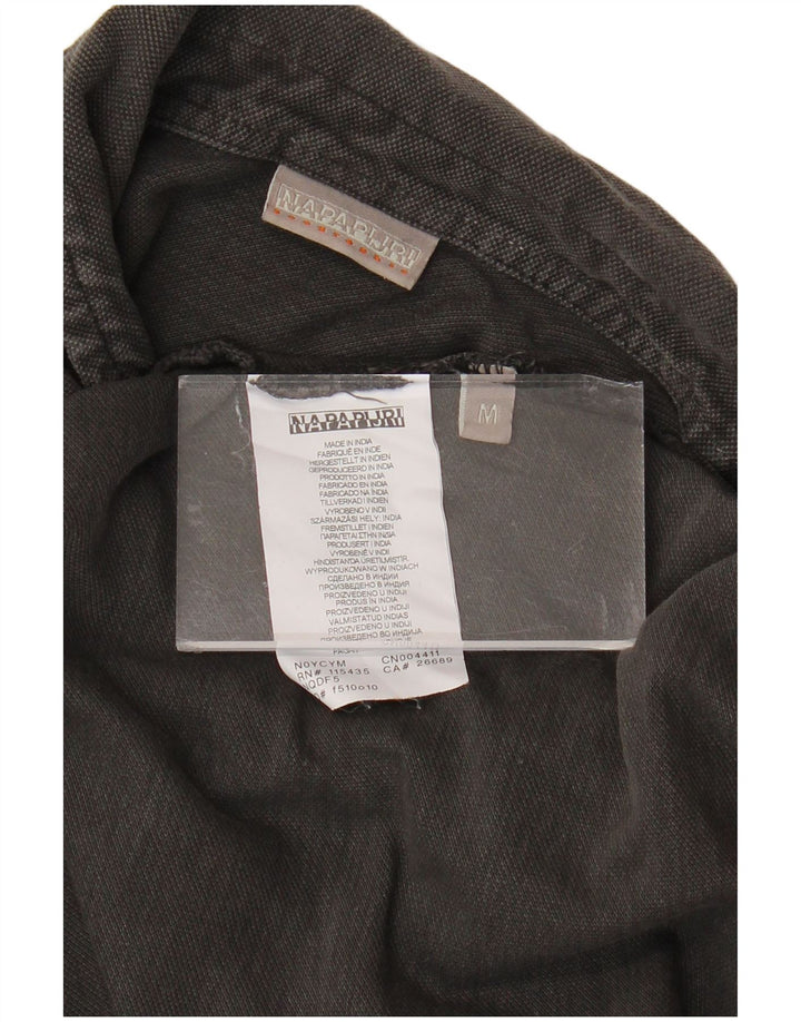 Polo da uomo a maniche lunghe NAPAPIJRI in cotone grigio medio