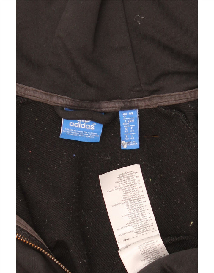 Maglione con cappuccio e zip da donna Adidas taglia 16 poliestere nero