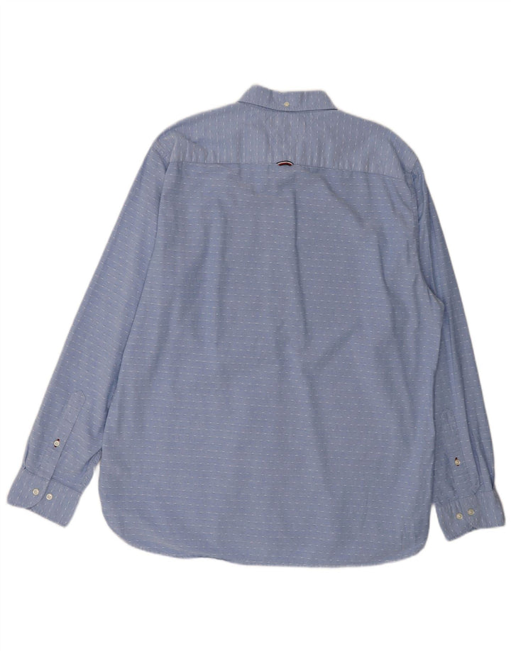Camicia da uomo vestibilità regolare Tommy Hilfiger XL cotone maculato blu