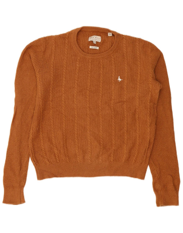 Maglione maglione girocollo da donna Jack Wills UK 14 grande lana marrone