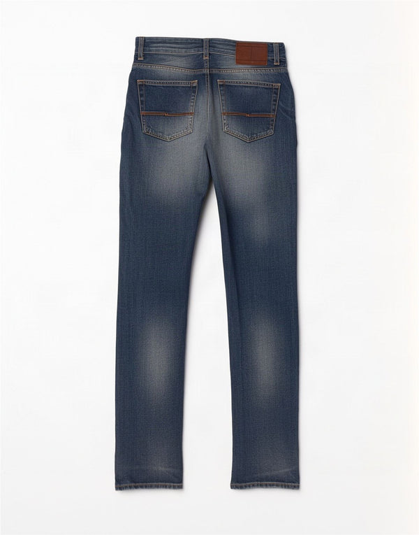 Tommy Hilfiger Uomo Mercer Distressed Jeans dritti W30 L34 Cotone Blu