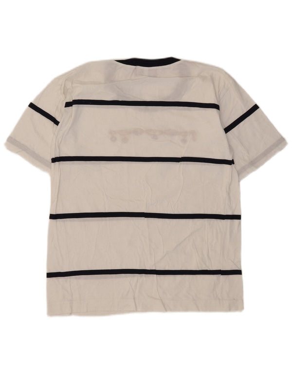 T-shirt grafica da donna vintage Top UK 10 piccole righe bianche