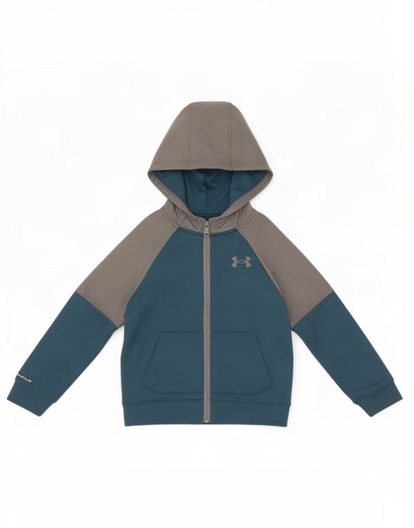 Felpa con cappuccio e zip per ragazzi Under Armour 6-7 anni XS Blu Colourblock