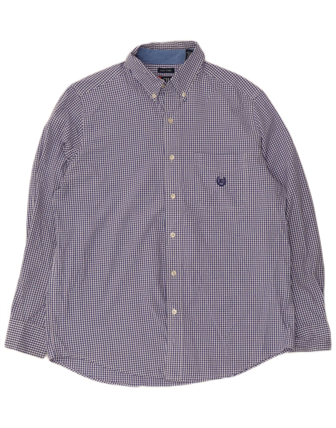 Chaps Camicia da uomo in cotone a quadretti medio blu navy