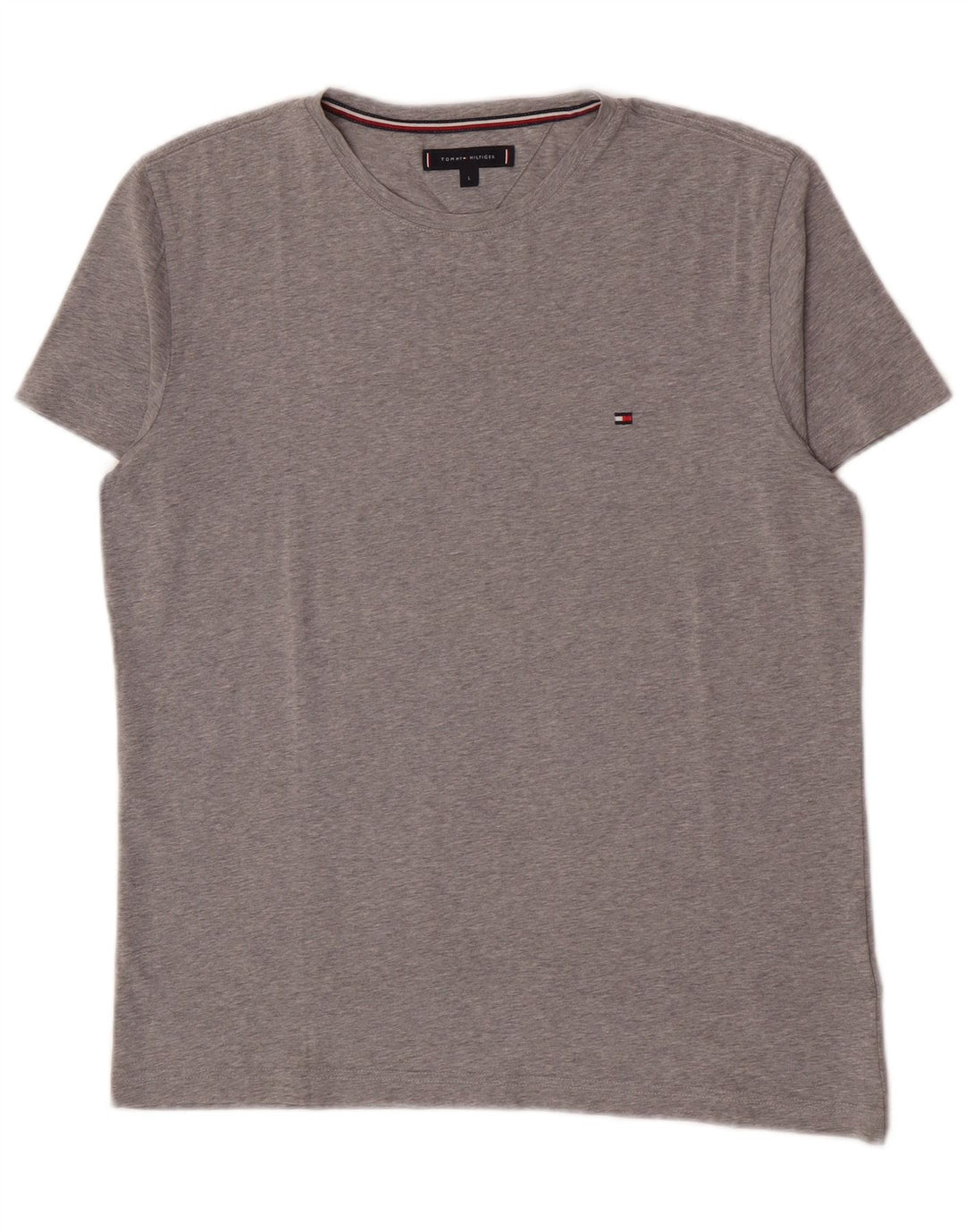 T-shirt da uomo Tommy Hilfiger Top grande in cotone grigio