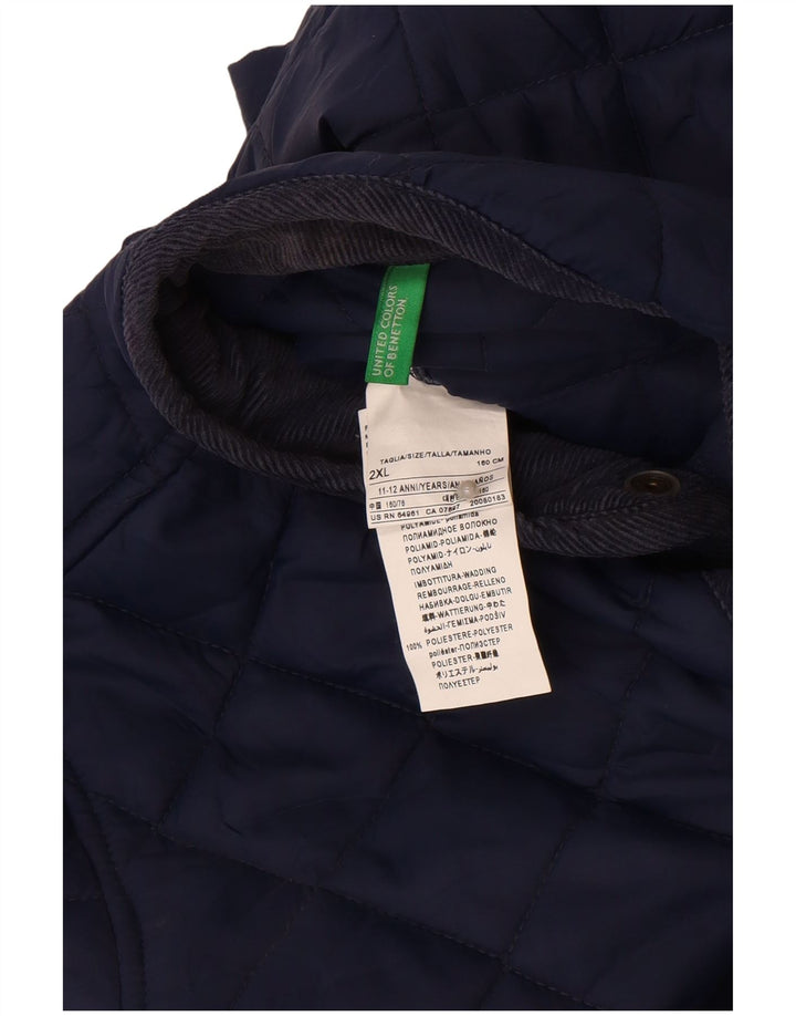 Giubbotto Trapuntato Bambino Benetton 11-12 Anni 2XL Blu Navy Poliammide