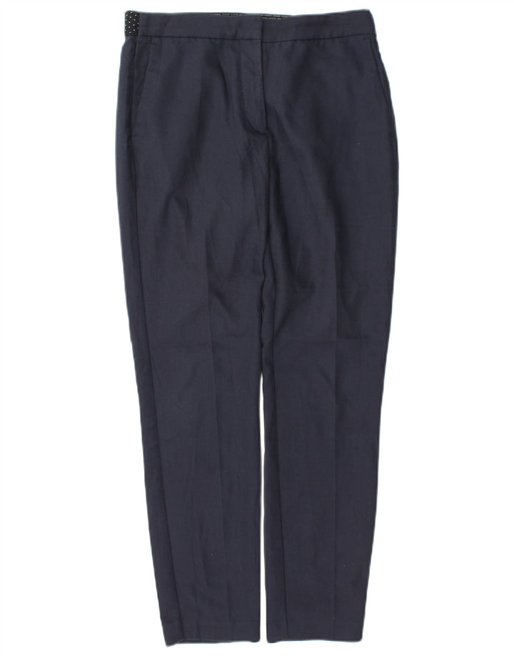 Pantaloni chino slim da donna Zara piccoli W26 L27 poliestere blu navy