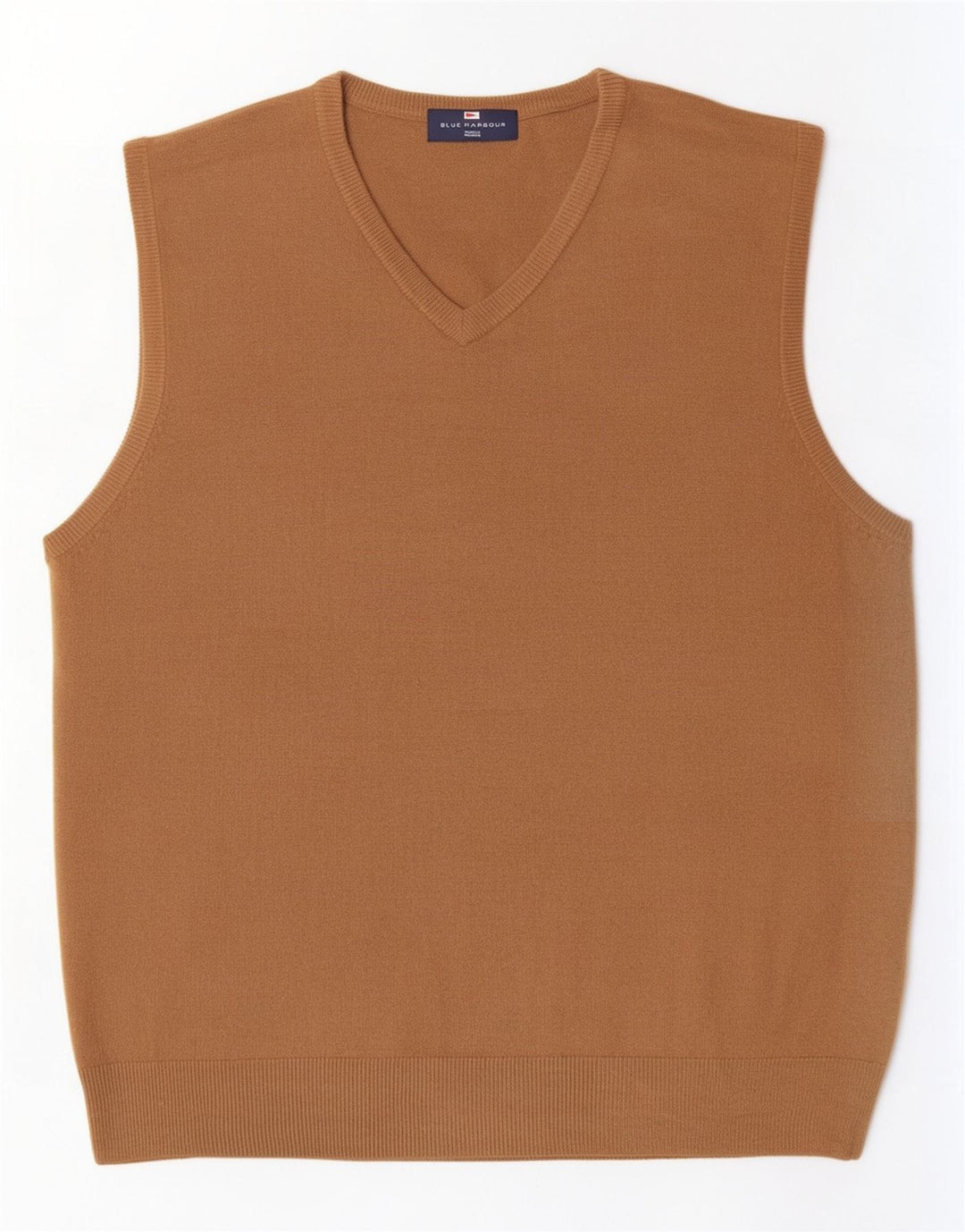Marks & Spencer Canotta da uomo blu Harbour Vest grande in acrilico beige