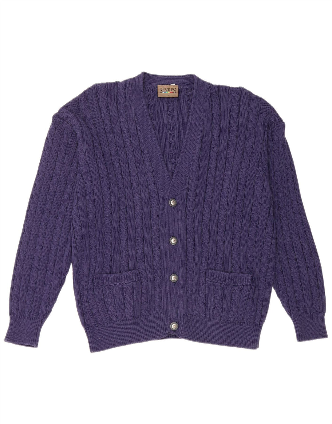 Maglione cardigan da uomo Sevres IT 50 cotone blu navy medio