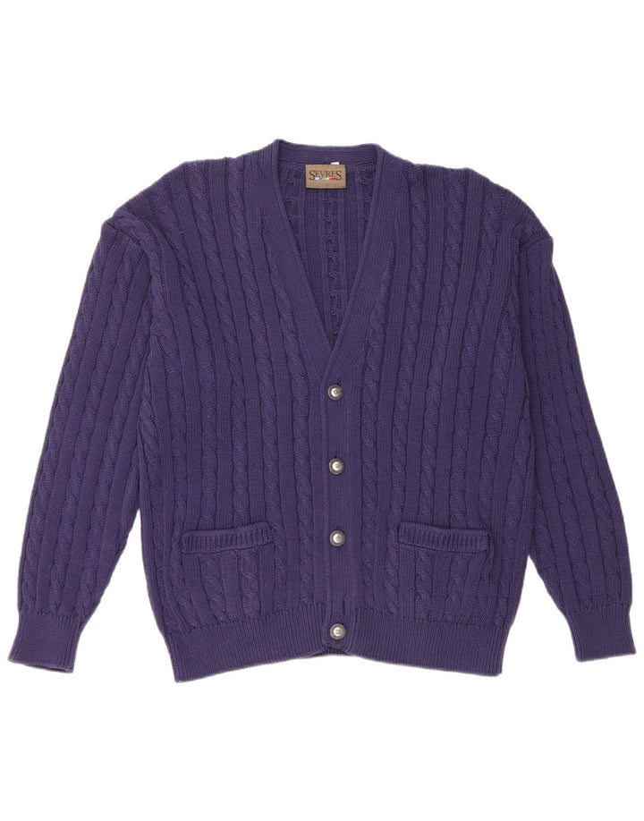 Maglione cardigan da uomo Sevres IT 50 cotone blu navy medio