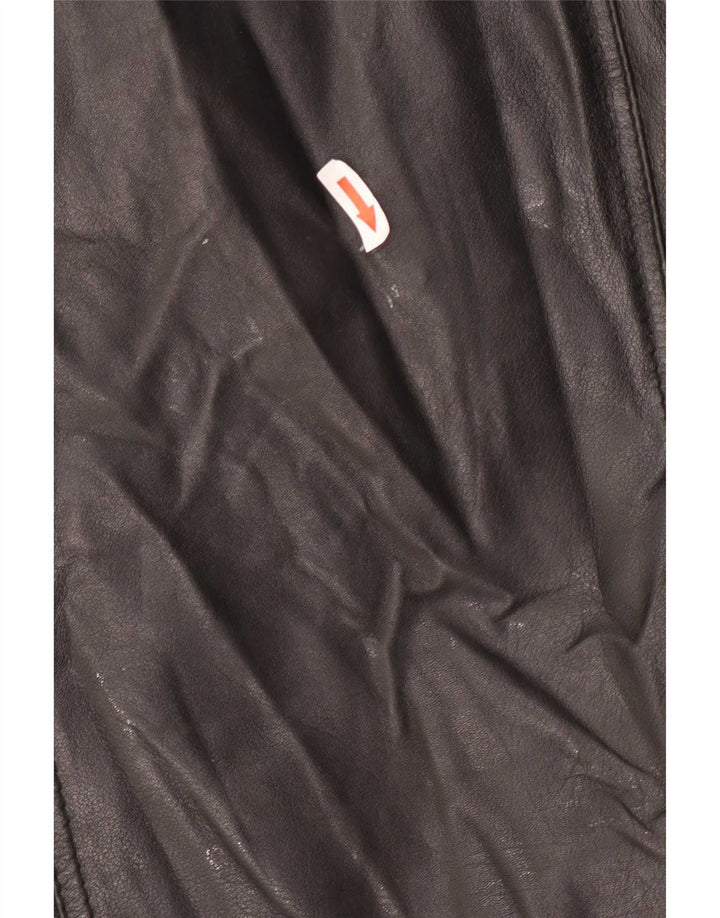 Giacca in pelle vintage da uomo UK 36 piccola nera