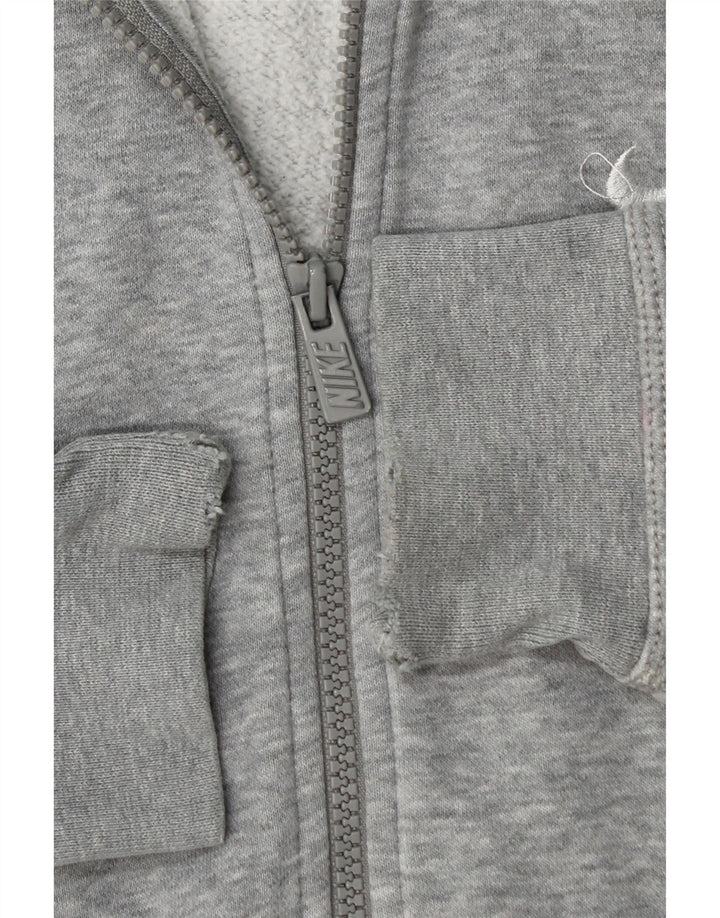 Felpa con cappuccio e zip Nike da uomo in cotone screziato grigio medio